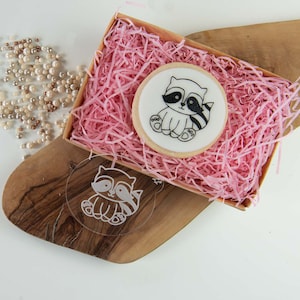 Racoon Cookie Embosser, Woodland Cookie Cutter, Woodland Animal Cookie Embosser, Woodland Cookie Stamp, Postal Box Ideeën