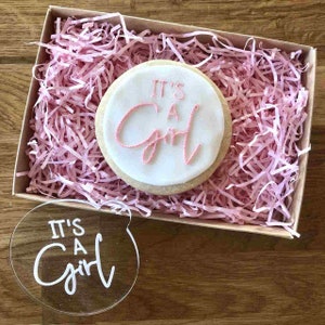 It&#39;s a Girl Cookie Embosser, Baby Shower Cookie Stamp, Baby Shower Cookie Embosser, Fondant Embosser, Baby Icing Stamp, Baby Shower Stamp