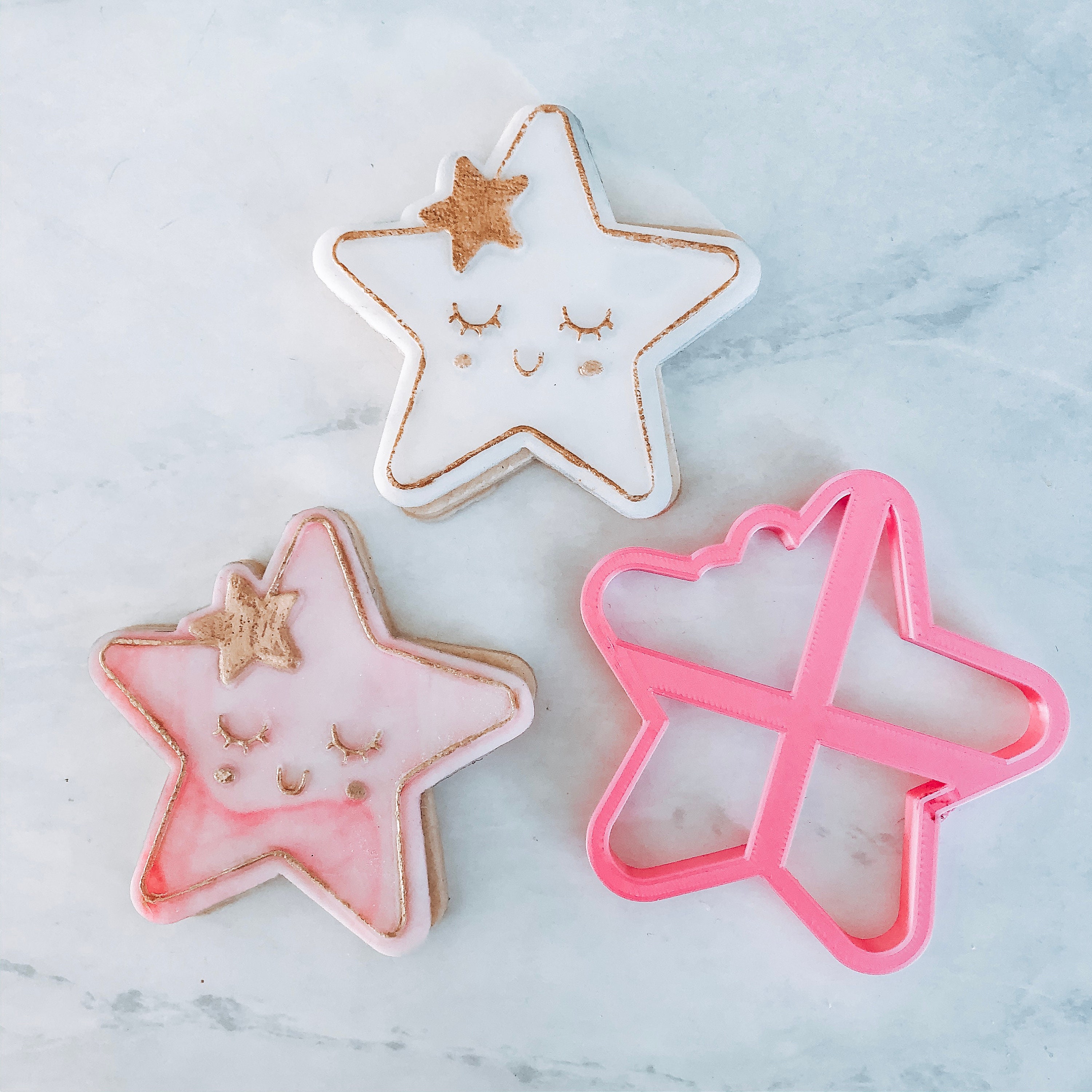 Cute Star Cookie Cutter and Embosser – Baby Shower Cookie Stamp ...