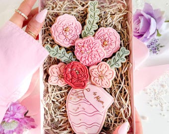 Vase Flower Cookie Cutters and Stamp Set, Mother's Day Gift