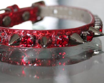 ruby red dog collar