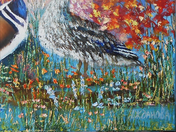 Mandarin Ducks Painting Oil On Canvas Talisman Feng Shui For Love Wall Art Feng Shui Bedroom Feng Shui Decor Mandarin Ducks For Sale Etsy