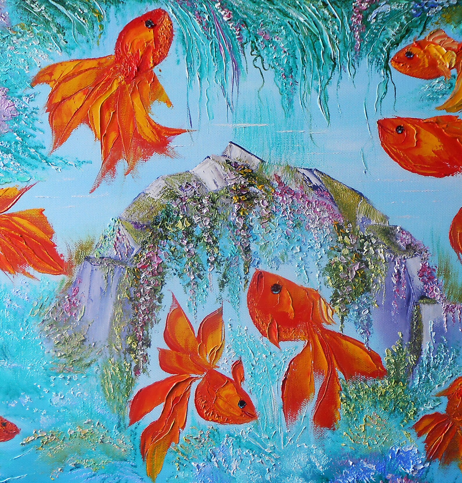 9 fish wall art prints download Feng shui art gold fish Etsy