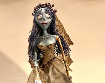 Corpse Bride. Sculpture inspired by Emily the Corpse Bride by Tim Burton. Corpse doll. Corpse doll. Handmade doll. art doll