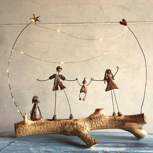 Family Sculpture Personalized Family Personalized Gift arm your family.Family on wire.Wire sculpture. family