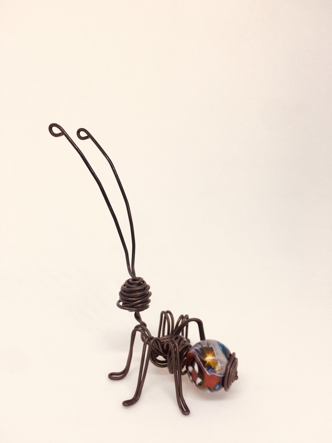 Original Sculpture. Ant Sculpture With Multicolored Glass Detail. Wire ...