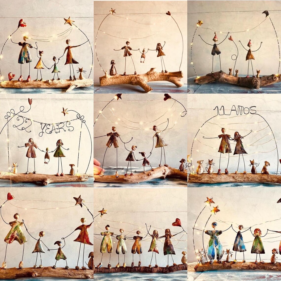 Cadeau personnalisé. Cadeau de famille. Sculpture familiale. Etsy France