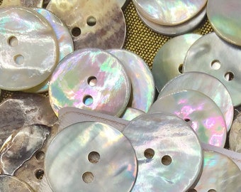 Mother of Pearl 2 Hole 11/16" (18mm) 28L Vintage Shell Buttons #903 Vintage/ Coat Buttons/ Wholesale Decorative Buttons