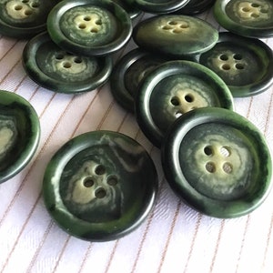 Italian Hunter Green 4 HOLE Buttons 1-1/8” Sage/Green Two Tone Buttons Vintage/ Jacket Buttons/ Wholesale  Decorative Buttons 538/805/739