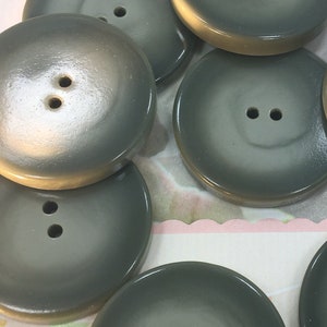 Vintage Italian Sage Green Buttons: 1-1/2&quot; Designer Sewing Buttons