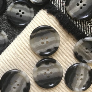 WHOLESALE Multi-Grey VINTAGE ITALIAN 4 Hole Buttons for clothing Dress Buttons 1-1/8&quot; (28mm) 44L Sewing Buttons Plastic Craft Buttons 503