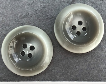 QUALITY 1-1/8" Grey Green Buttons ITALIAN Vintage Sewing Button for Clothing / Coat & Jacket Buttons / Designer Decorative Buttons 677