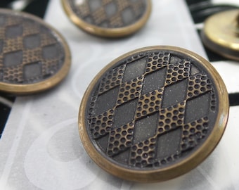 DIAMOND TEXTURED Dark Bronze Knöpfe 3/4" Vintage Metall Schaftknöpfe für Kleidung / Blazer Knöpfe & Jackenknöpfe 131