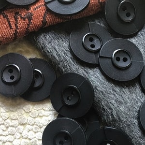 8 Large Thick Concave Dark Navy Blue Plastic Sew-through Coat Buttons Almost 1 18 28mm 516 8mm thick # 8130