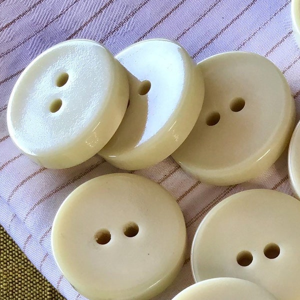 Italian 2 HOLE BEIGE Buttons 7/8" (23mm) 36L ECRU Thick Buttons/ Clothing Vintage Buttons/ Wholesale Sewing Buttons 878