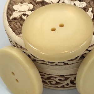 Italian LARGE COAT BUTTONS 60L Ivory Beige Jacket Buttons Vintage Premium Quality Clothing Buttons 1.5&quot; Decorative Buttons 501