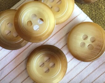 Botones vintage color crema tostado: Botones italianos transparentes de 4 agujeros (25 mm)