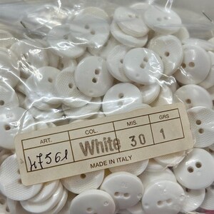Vintage Eggshell White 2-Hole Buttons: Italian Designer Sewing Button (19mm) image 5