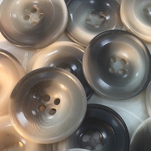 QUALITY 1&quot; Storm Grey Buttons ITALIAN Vintage Sewing Button for Clothing / Coat & Jacket Buttons / Designer Decorative Buttons 542
