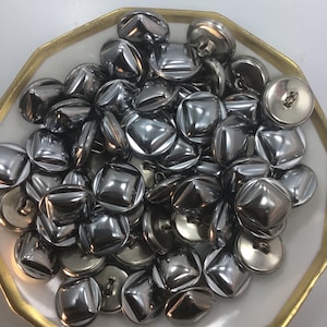 SILVER Metal Shank Buttons ITALIAN Vintage Sewing Button for Clothing / Coat & Jacket Buttons / Designer Buttons 623