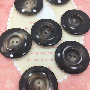 QUALITY 1-3/8&quot; Coffee Brown 2 hole Buttons ITALIAN Vintage Sewing Button for Clothing / Coat & Jacket Buttons / Designer Buttons 576