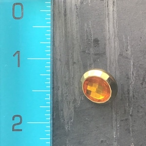 Vintage Orange Gem Gold Buttons 5/8&quot; Vintage Metallic Shank Buttons for Clothing / Dress Buttons / Skirt Buttons / Decorative Buttons 110