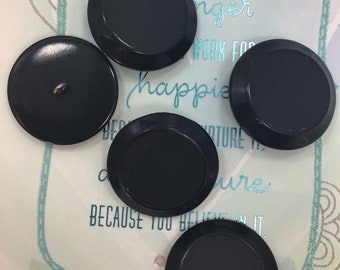 Vintage Italian Black Shank Buttons: 1-1/2" Designer Sewing Buttons