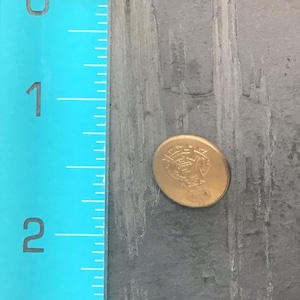 5/8&quot; Matte Gold Crown Metal Buttons VINTAGE Shank Gold Buttons / Pants Buttons / Jacket Buttons / Shirt Buttons / Dress Buttons 68