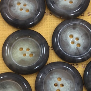 Vintage Italian Multi-Grey Buttons: Designer Coat & Jacket Sewing Buttons (1-1/8&quot;)