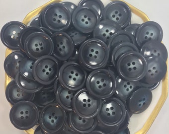 QUALITY 7/8" Grey Buttons ITALIAN Vintage Sewing Button for Clothing / Coat & Jacket Buttons / Designer Decorative Buttons 595