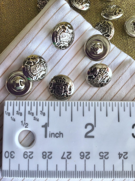 Metal Blazer Button Suit Coat Buttons Lion Head Embossed Fastener Sewing Accessories Pack of 10 Silver, 15mm