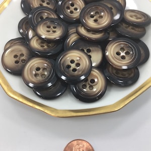 QUALITY 7/8&quot; Coffee Cream Buttons ITALIAN Vintage Sewing Button for Clothing / Coat & Jacket Buttons / Designer Decorative Buttons 578