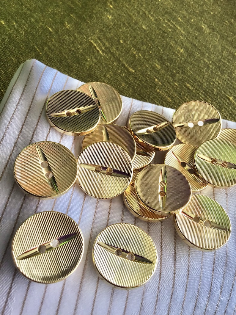 ITALIAN 2 Hole METALLIC GOLD Buttons 7/8 23mm 36L - Etsy