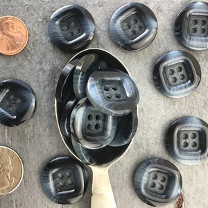 Italian Fancy Button Dark Navy 7/8&quot; Vintage Sewing Button for Clothing / Designer Buttons by the piece & Wholesale 683