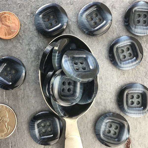 Italian Fancy Button Dark Navy 7/8" Vintage Sewing Button for Clothing / Designer Buttons by the piece & Wholesale 683