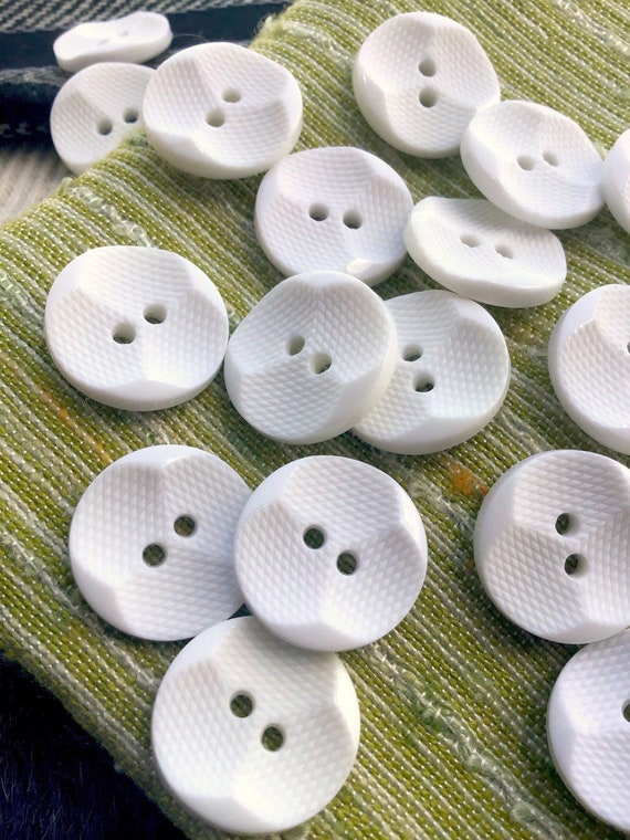 Vintage Eggshell White 2-Hole Buttons: Italian Designer Sewing Button (19mm)