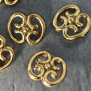 GOLD Metallic Shank Buttons 3/4&quot; x 1&quot; Vintage Sewing Button for Clothing / Decorative Designer Buttons 643