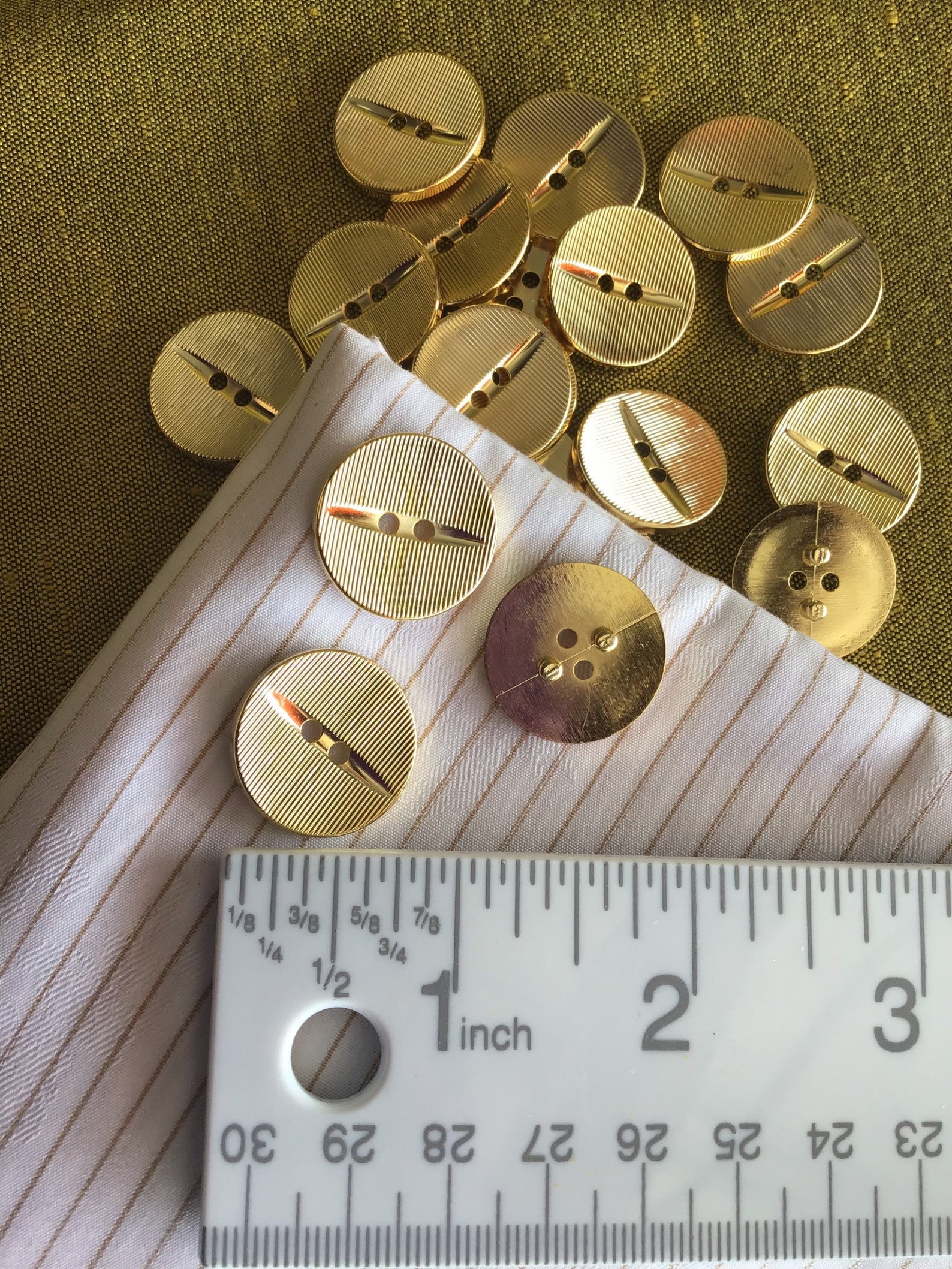 Italian Metallic Gold Buttons: Vintage 2-hole Sewing Buttons (23mm) - Etsy