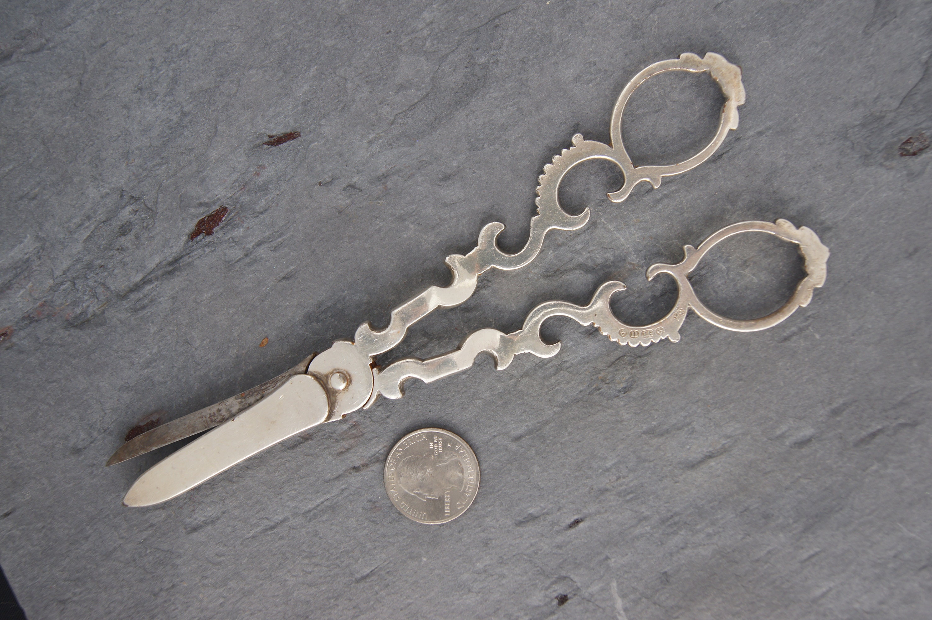 英国 グレープシザー/葡萄鋏 アール・デコ【シルバープレート