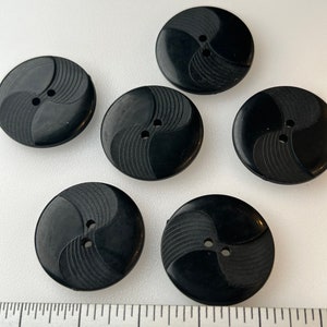 Vintage Textured Black Buttons 1&quot; (25mm) - Designer Sewing Buttons