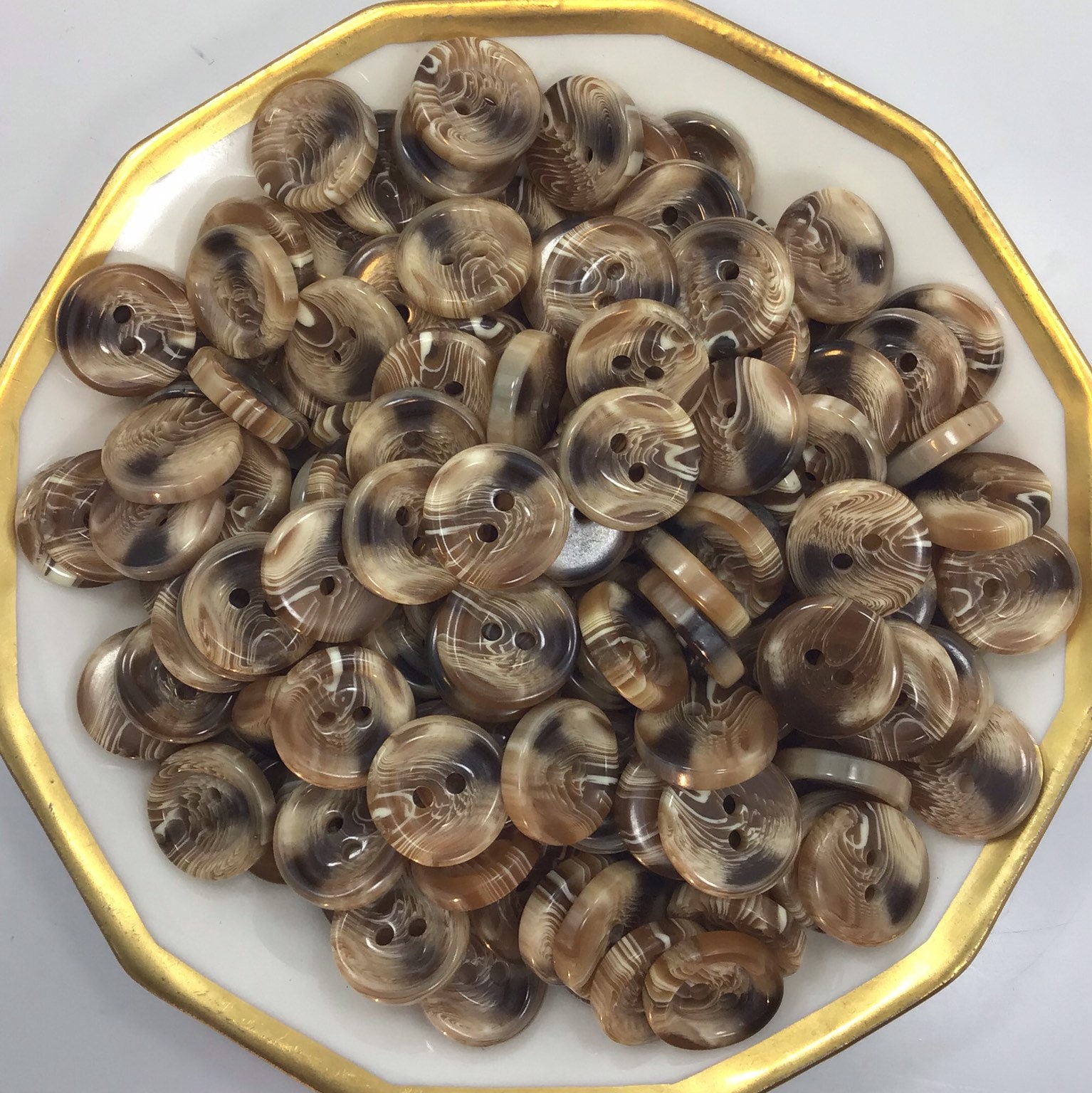 2 Hole Marble Buttons 5/8