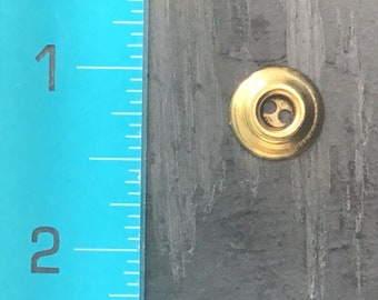 Botones vintage de metal dorado de dos agujeros: 13 mm. Artículos de costura.