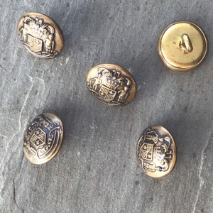 Bronze BUTTONS 5/8&quot; Vintage Metallic Shank Buttons for Clothing / Blazer Buttons & Jacket Buttons / Decorative Buttons 218