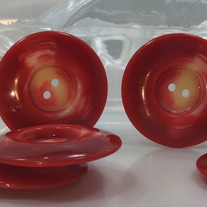 QUALITY 1-3/8&quot; Cherry Red Cream Buttons ITALIAN Vintage Sewing Button for Clothing / Coat & Jacket Buttons / Designer Buttons 583