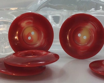 QUALITY 1-3/8" Cherry Red Cream Buttons ITALIAN Vintage Sewing Button for Clothing / Coat & Jacket Buttons / Designer Buttons 583