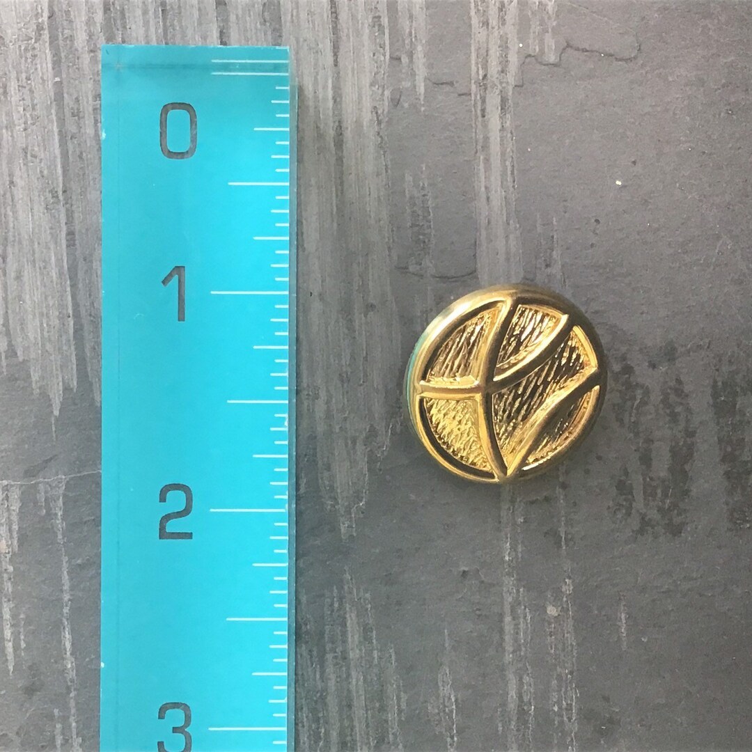 GOLD EMBOSSED BUTTONS 1 Vintage Metallic Shank Buttons Etsy