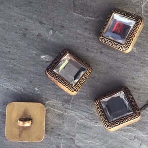 Jewel Gem BUTTONS 3/4&quot; Vintage Metallic Shank Buttons for Clothing / Blazer Buttons & Jacket Buttons / Decorative Buttons 219
