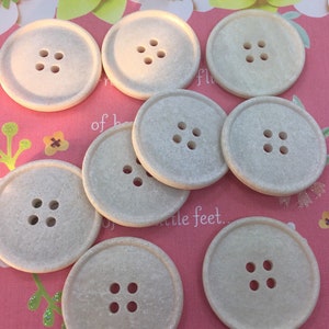 Vintage Almond White Buttons: Italian Designer Sewing Buttons (1 1/4&quot;)