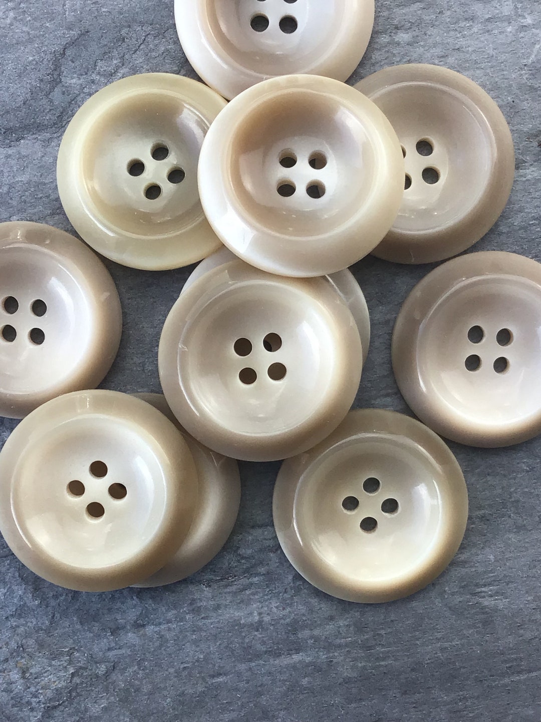Vintage Italian Beige Buttons: Designer Coat & Jacket Sewing Buttons (1 ...