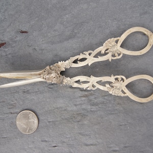 Antique STERLING SILVER Grape Shears Handcrafted Scissors Mint Condition